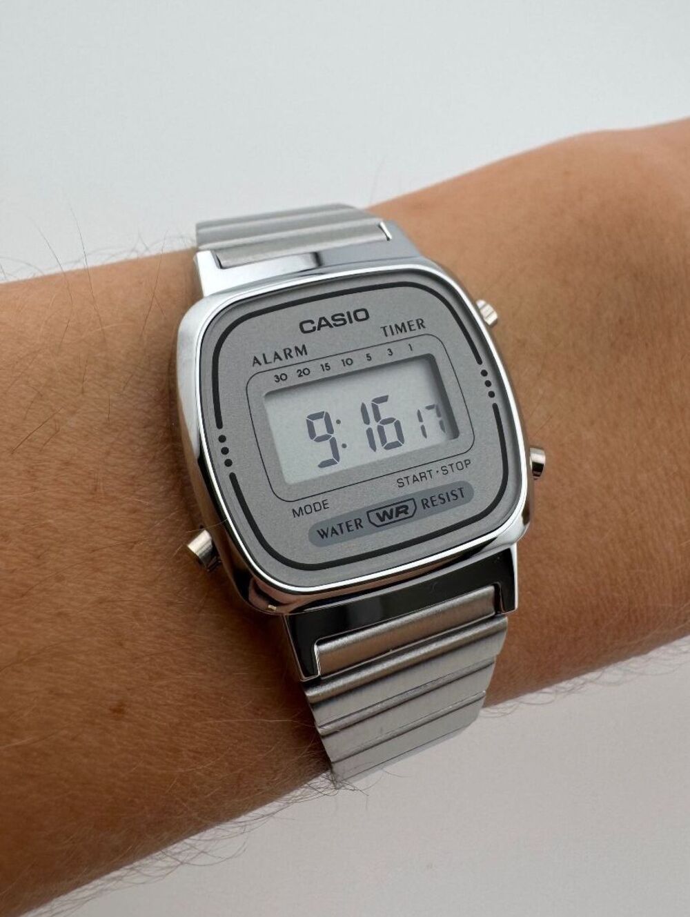 Casio LA670WA-7D Silver Digital Watch | Petite Retro Women's Watch